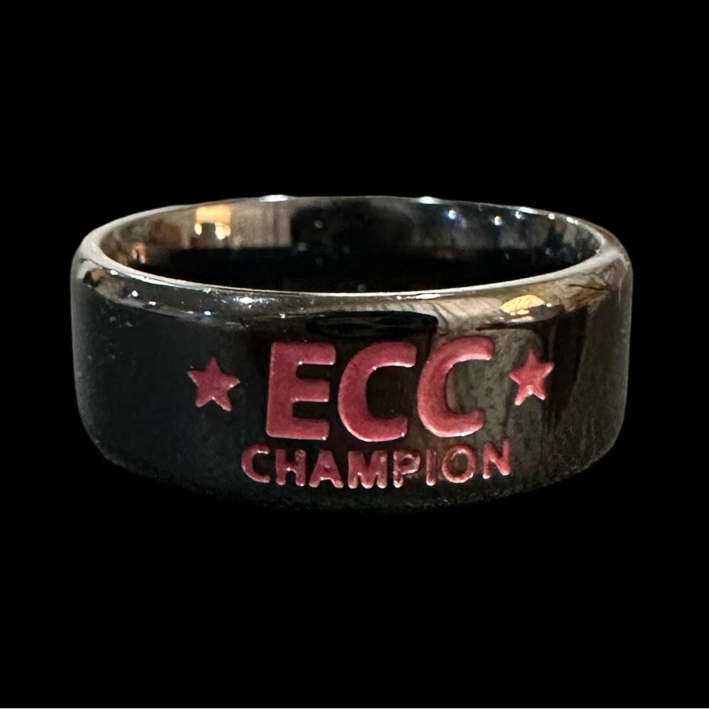 ECC Champion Ring Size 8 Black Purple Logo Comfort Fit